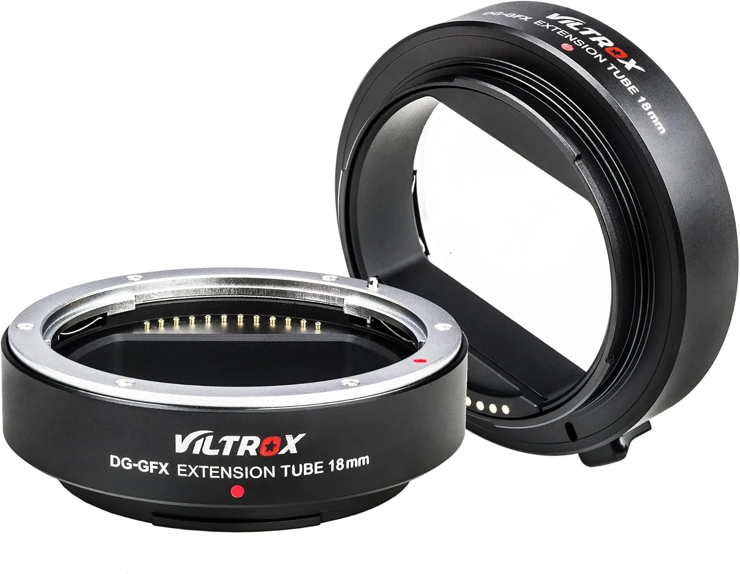 حلقه آداپتور لوله افزایش طول ماکرو با فوکوس خودکار 18 میلی‌متری فلزی VILTROX DG-GFX سازگار با دوربین فرمت متوسط فوجی GFX 50S 50R با مانت GFX
