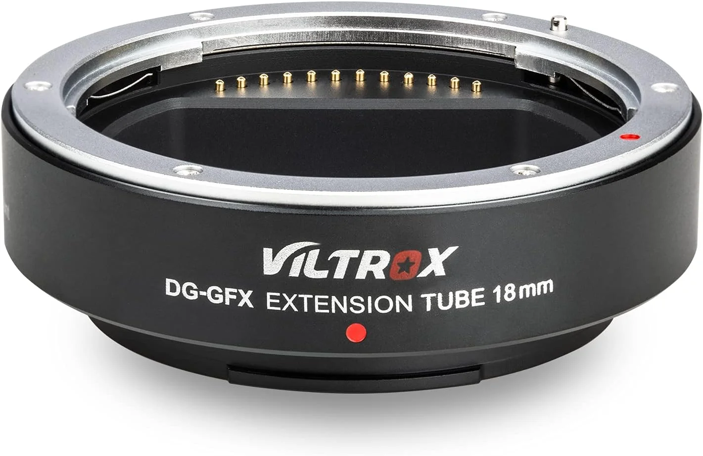 حلقه آداپتور لوله افزایش طول ماکرو با فوکوس خودکار 18 میلی‌متری VILTROX DG-GFX فلزی برای دوربین‌های مدیوم فرمت با مانت فوجی GFX مدل‌های 50S و 50R
