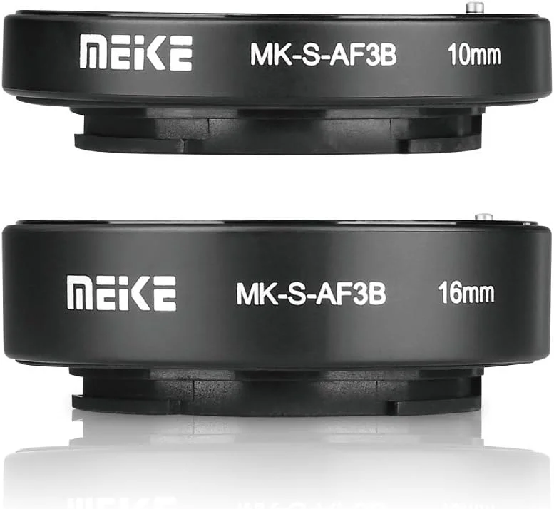 مجموعه دو عددی حلقه های افزایش فاصله دوربین Meike MK-S-AF3B برای دوربین های بدون آینه دیجیتال Sony E - مشکی