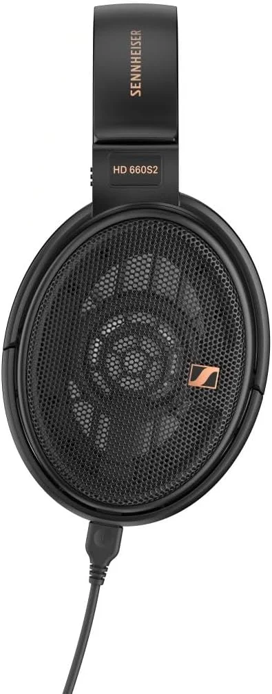هدفون استریو سیمی حرفه ای Sennheiser HD 660S2 با بیس عمیق، صدای فراگیر بهینه شده، جریان هوای مبدل، سیستم آهنربای تهویه دار و سیم پیچ صوتی - مشکی