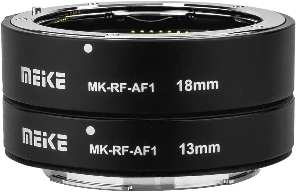 مجموعه لوله های افزایش طول ماکروی فلزی با فوکوس خودکار Meike MK-RF-AF1 13mm + 18mm برای دوربین های با مانت RF: سری EOS-R, EOS-RP