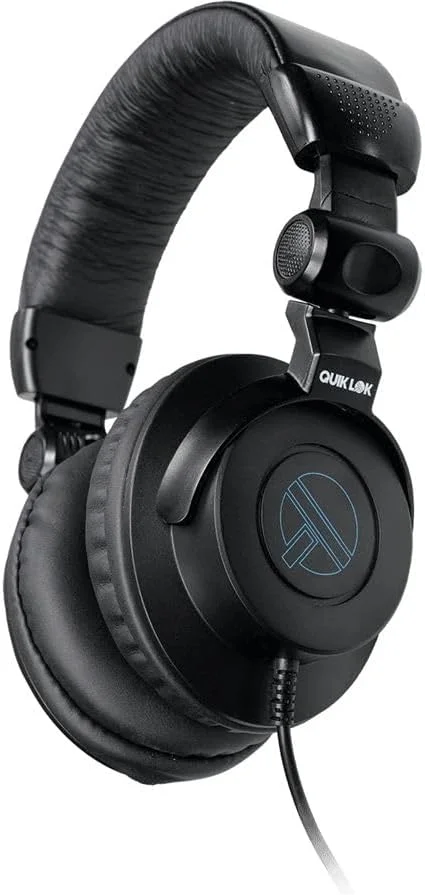 هدفون های 50 میلی متری بسته QUIK LOK - HP-10 32 اهم با آداپتور جک 6.3 میلی متری ایده آل برای ضبط خانگی، نظارت و گوش دادن طولانی