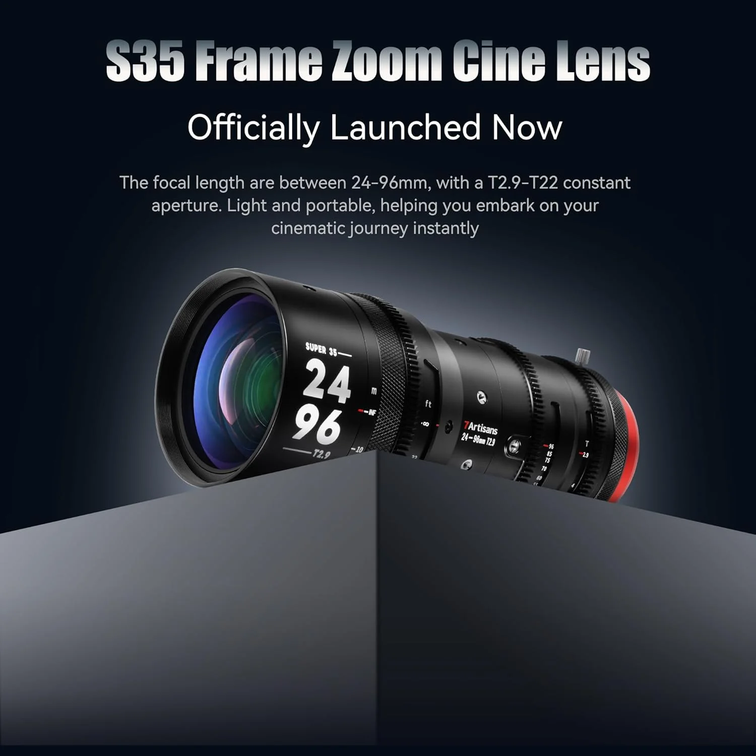 لنز سینمایی زوم حرفه ای 7artisans Spirite با محدوده 24mm-96mm و دیافراگم T2.9، مناسب برای دوربین های S35 با مانت PL و زوم اپتیکال 4X لنز سینمایی زوم حرفه ای 7artisans Spirite با محدوده 24mm-96mm و دیافراگم T2.9، مناسب برای دوربین های S35 با مانت PL و زوم اپتیکال 4X