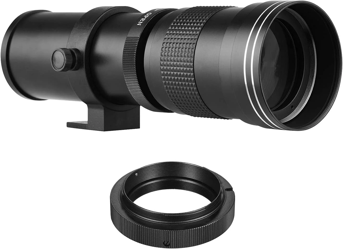 لنز زوم سوپر تله‌فوتو MF دوربین F/8.3-16 420-800mm مانت T2 به همراه حلقه آداپتور مانت AF، رزوه 1/4 اینچی جهانی جایگزین برای Sony Alpha-mount A55 A33 A550 A500 A100 A200 A700 A300 A350 A900 A99
