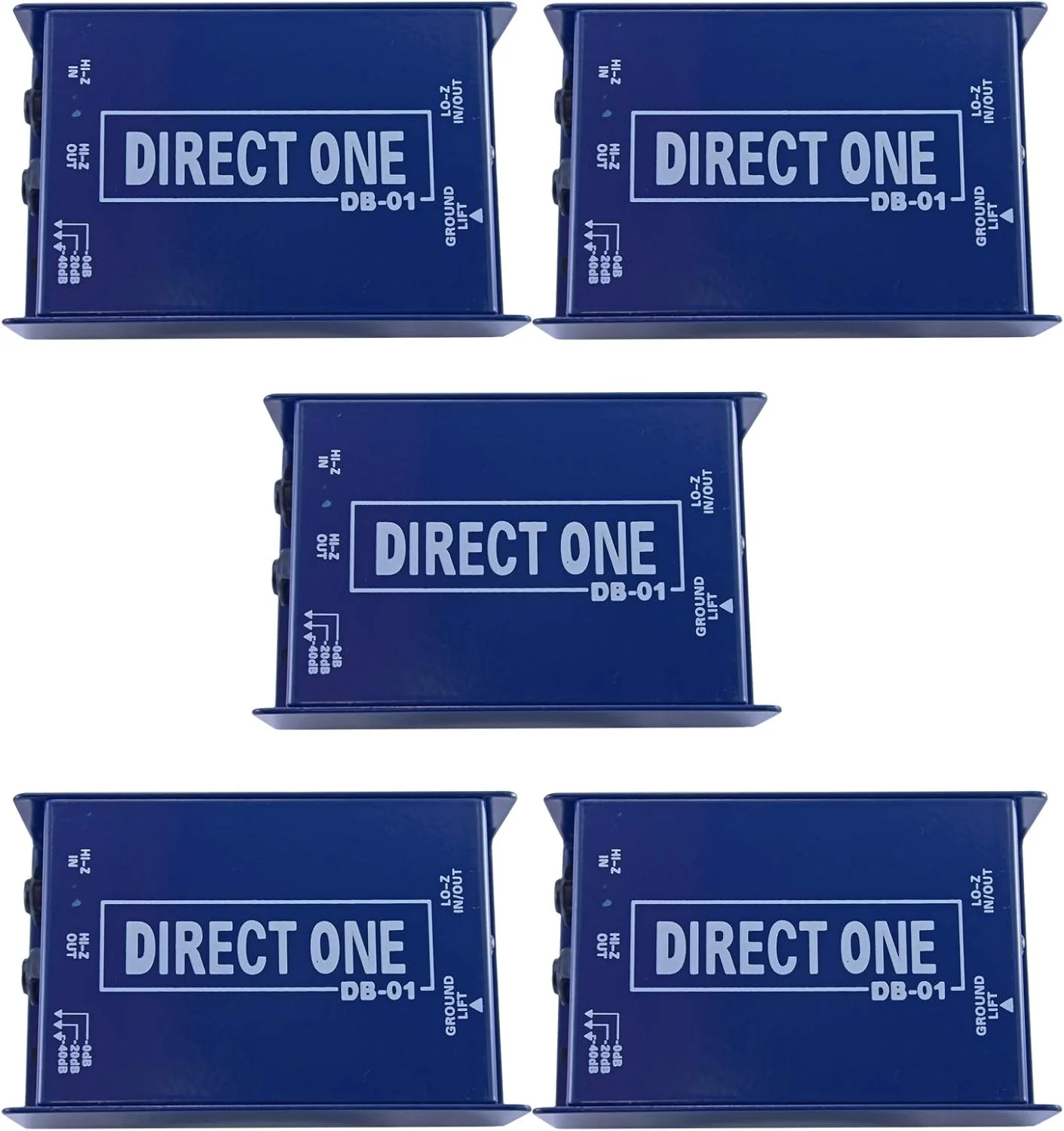 پک 5 عددی: جعبه DI پسیو صوتی حرفه ای، تبدیل کننده ساز با فیش 1/4 اینچی به XLR بالانس و غیر بالانس