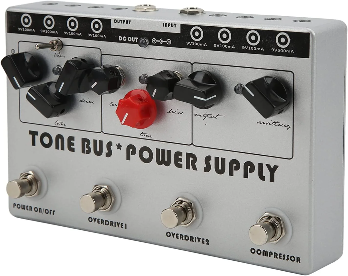 پردازشگر افکت چندگانه گیتار DC 9V پدال افکت ترکیبی گیتار Tone Bus منبع تغذیه 8 خروجی نقره ای