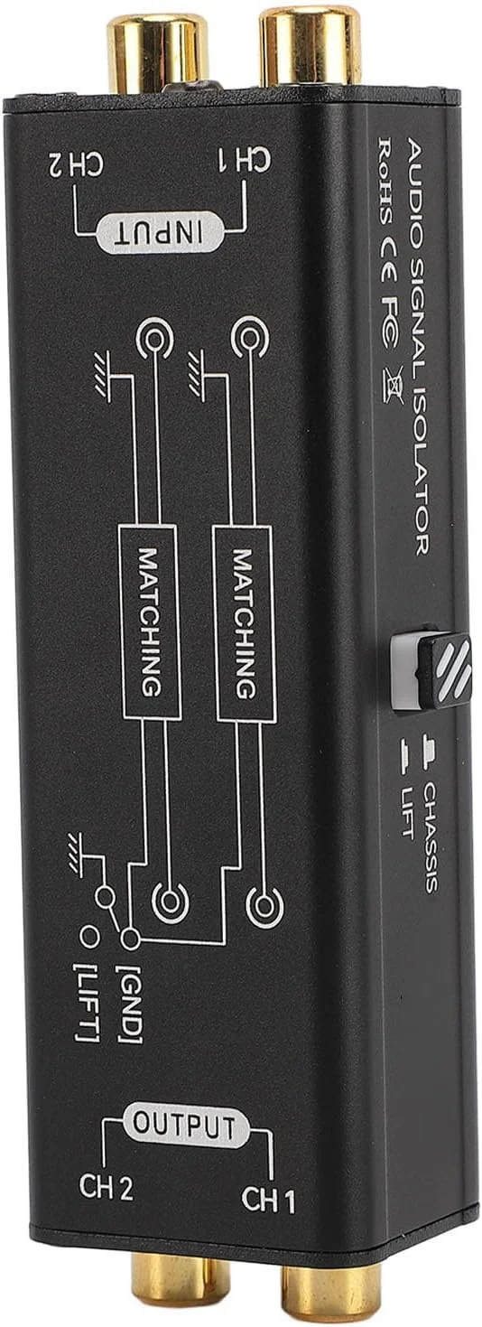 حذف کننده نویز گراند لوپ حرفه ای، حذف کننده هام استریو 600Ω، ایزولاسیون 1500 ولت صدای Hi-Fi برای سیستم های خودرو/خانه/استودیو