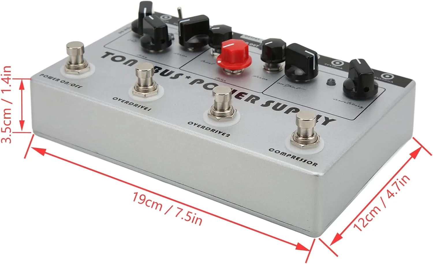 پردازشگر افکت چندگانه گیتار DC 9V پدال افکت ترکیبی گیتار Tone Bus منبع تغذیه 8 خروجی نقره ای