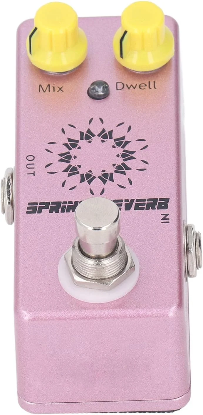 پدال افکت ریورب فنری با دکمه‌های کاربردی و نشانگر LED، سوئیچ بای‌پس واقعی برای از دست نرفتن تُن، ورودی و خروجی پایدار جک مونو 1/4 اینچی، بهبود صدای گیتار