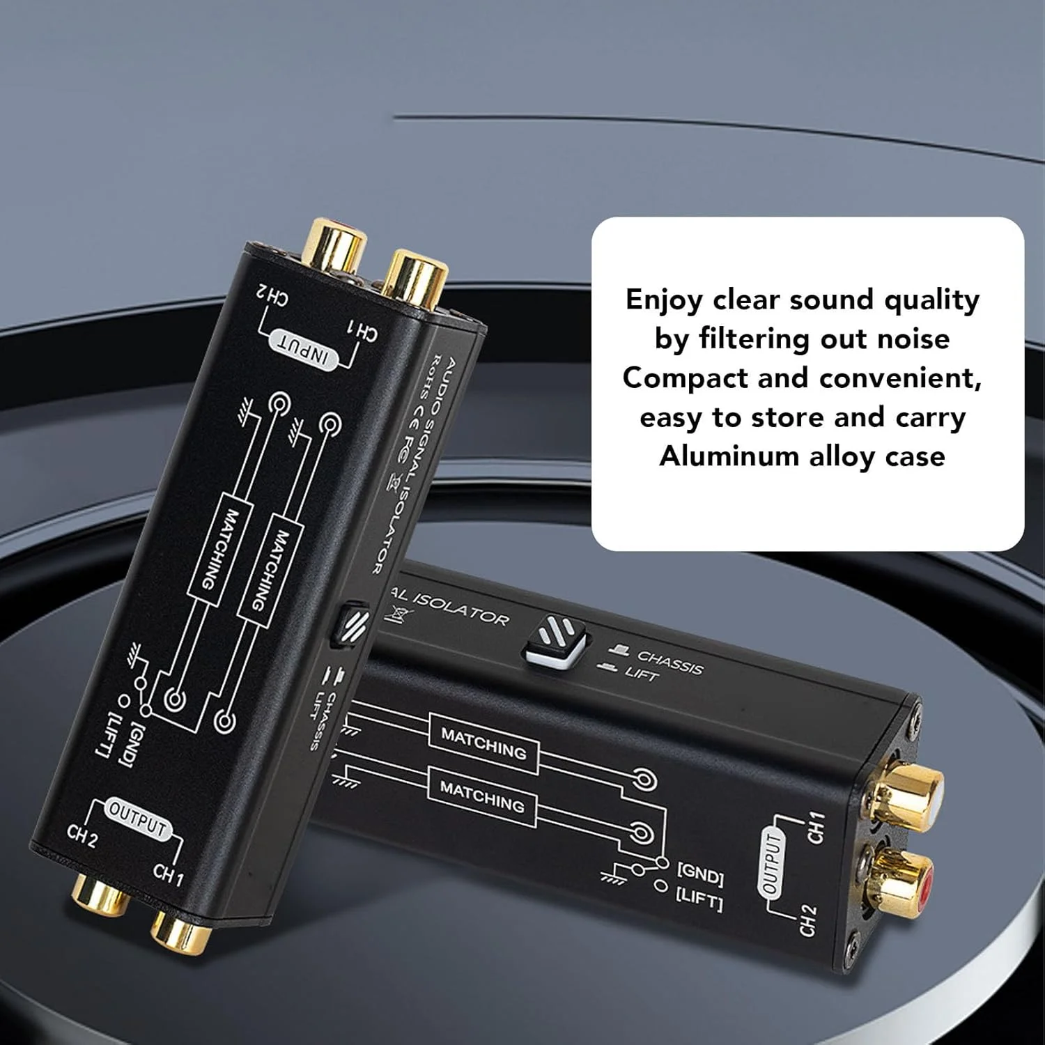 حذف کننده نویز گراند لوپ حرفه ای، حذف کننده هام استریو 600Ω، ایزولاسیون 1500 ولت صدای Hi-Fi برای سیستم های خودرو/خانه/استودیو