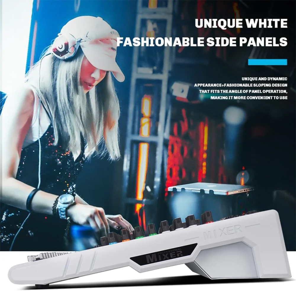 میکسر حرفه ای 8 کانال GF8PRO - با اکولایزر 7 مرحله ای، 99 افکت ریورب، صفحه نمایش رنگی LCD، عملکرد بی صدا مستقل برای اجرای صحنه و کارائوکه میکسر حرفه ای 8 کانال GF8PRO - با اکولایزر 7 مرحله ای، 99 افکت ریورب، صفحه نمایش رنگی LCD، عملکرد بی صدا مستقل برای اجرای صحنه و کارائوکه