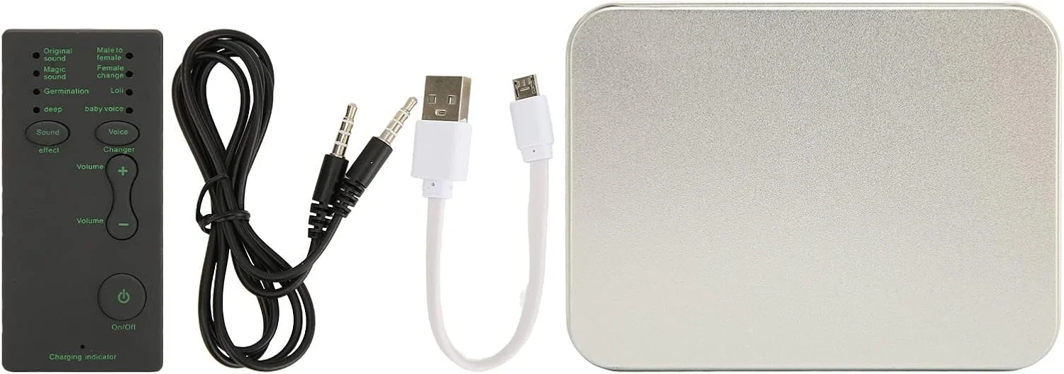 تغییر دهنده صدا دستی، تغییر دهنده صدای کوچک با 7 افکت صوتی، تغییر دهنده صدای پخش زنده قابل حمل برای تلفن همراه، کامپیوتر، لپ تاپ و بازی