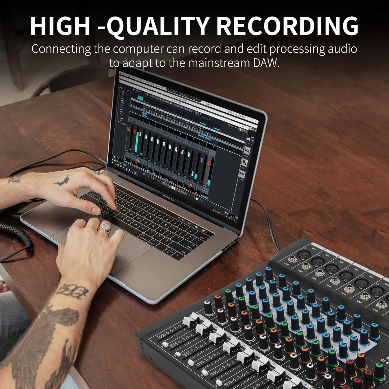 میکسر صوتی XTUGA برای کامپیوتر، میکسر DJ، کنسول برد صدا 8 کانال، افکت دیجیتال داخلی، رابط استودیویی بلوتوث با فانتوم پاور 48 ولت، ورودی خروجی RCA، MP3 EQ (CT-8) میکسر صوتی XTUGA برای کامپیوتر، میکسر DJ، کنسول برد صدا 8 کانال، افکت دیجیتال داخلی، رابط استودیویی بلوتوث با فانتوم پاور 48 ولت، ورودی خروجی RCA، MP3 EQ (CT-8)