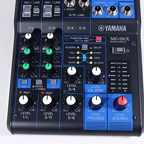 میکسر 6 کاناله جمع و جور یاماها MG06X، USB