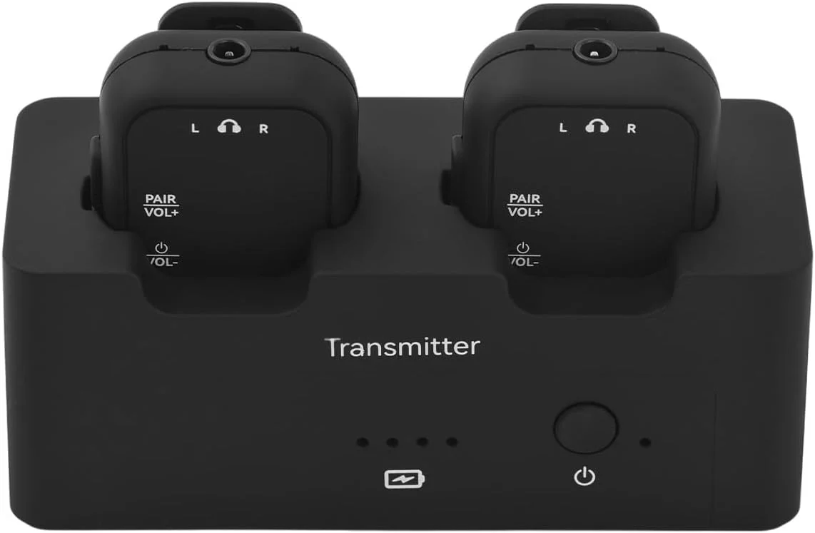 سیستم مانیتور داخل گوشی بی سیم با گیرنده فرستنده کلیپسی، جفت شدن خودکار، سیستم استریو 2.4 گیگاهرتز IEM تاخیر کم برای گیتار، استودیو و اجرای زنده مدل SWS-12 یک به چند