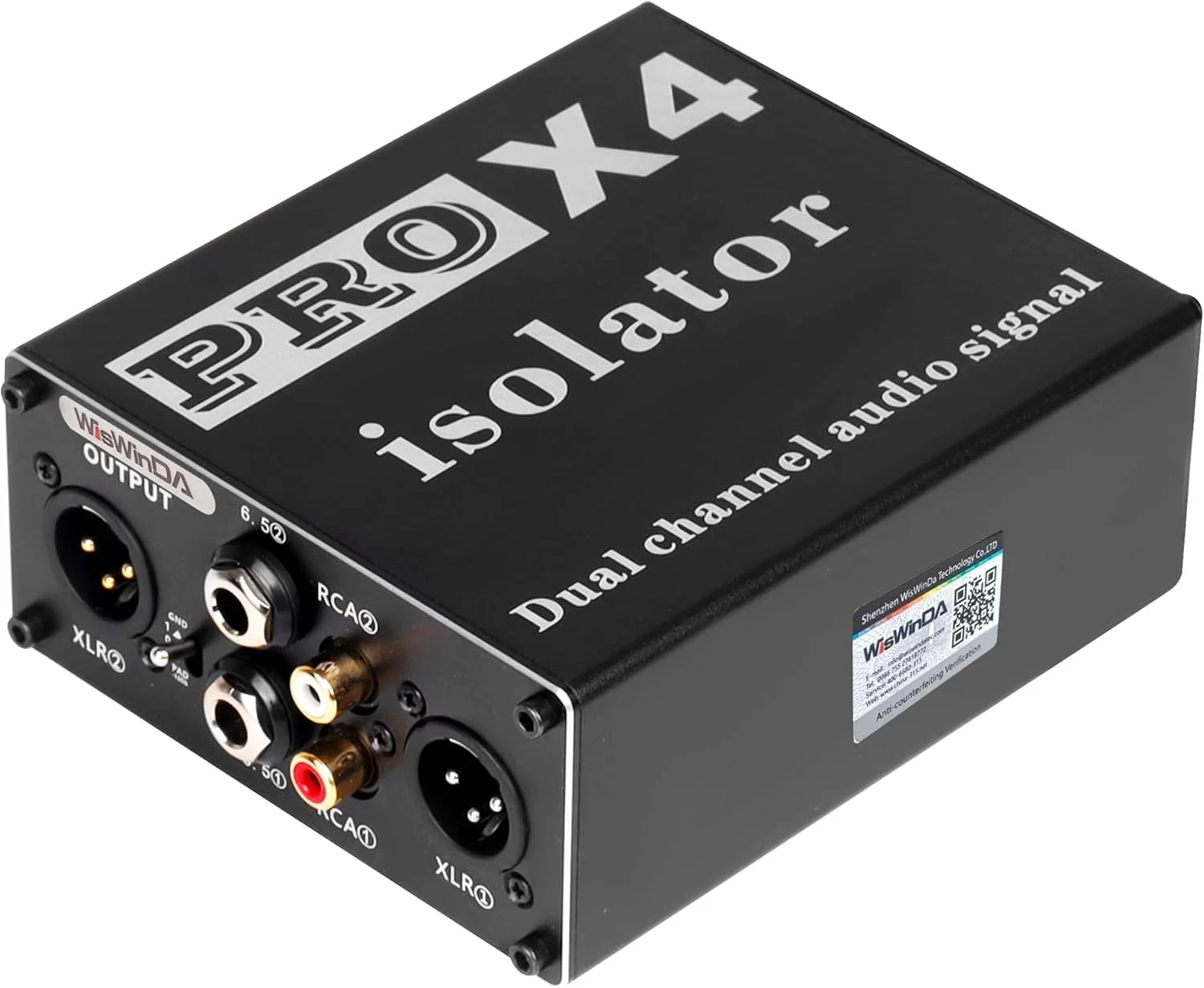 ایزولاتور نویز گراند لوپ چند کاناله XLR RCA 1/4 6.35 1/8 3.5 (بدون کاهش بیس) با پوشش طلایی، حذف کننده نویز صوتی، فیلتر نویز بلندگو، بدنه آلومینیومی برای پخش کننده صوتی استریو HIFI (مشکی)