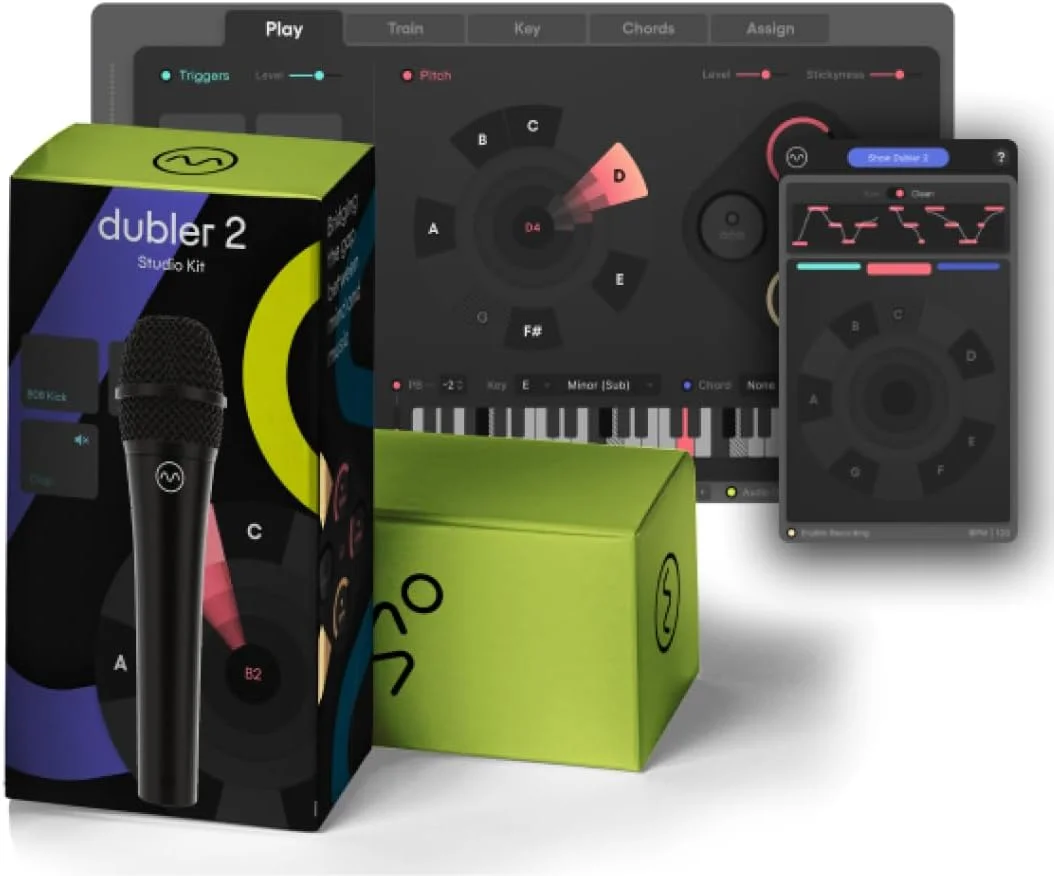 مجموعه استودیویی Vochlea Dubler 2، کنترلر صدا به میدی، شامل نرم افزار تولید موسیقی