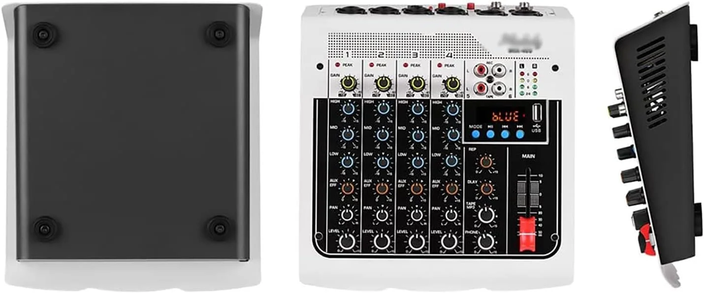 میکسر صوتی حرفه ای 6 کاناله TsoLay، کنسول Reverb صوتی با افکت های تاخیر Reverb، اتصال بی سیم، EQ 3 باندی، اتصال USB به کامپیوتر، ورودی و خروجی استریو، برای استیج زنده خانگی