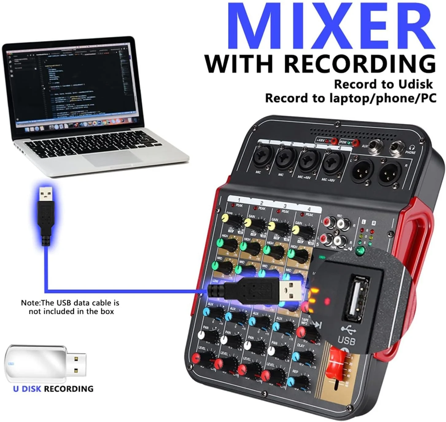 میکسر صدای حرفه ای TsoLay، پردازنده صوتی 6 کاناله بلوتوث ریورب با نمایشگر دیجیتال MP3، تنظیم اکولایزر چند باندی و جلوه های مختلف ریورب، برای استیج زنده خانگی