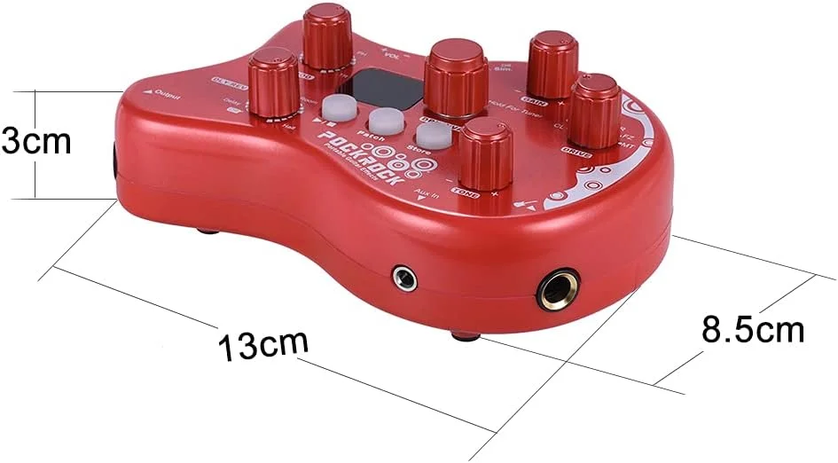 پدال دیستورشن گیتار، پردازنده مولتی افکت، پدال افکت گیتار، 15 نوع افکت، 40 ریتم درام، عملکرد تیونینگ با آداپتور برق (قرمز)