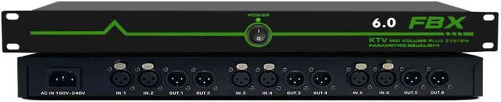حذف کننده حرفه ای فیدبک 2.0/4.0/6.0، افکتور کارائوکه تغییر دهنده فرکانس ضد زوزه میکروفون برای کنفرانس استیج اجرا، 6 ورودی 6 خروجی