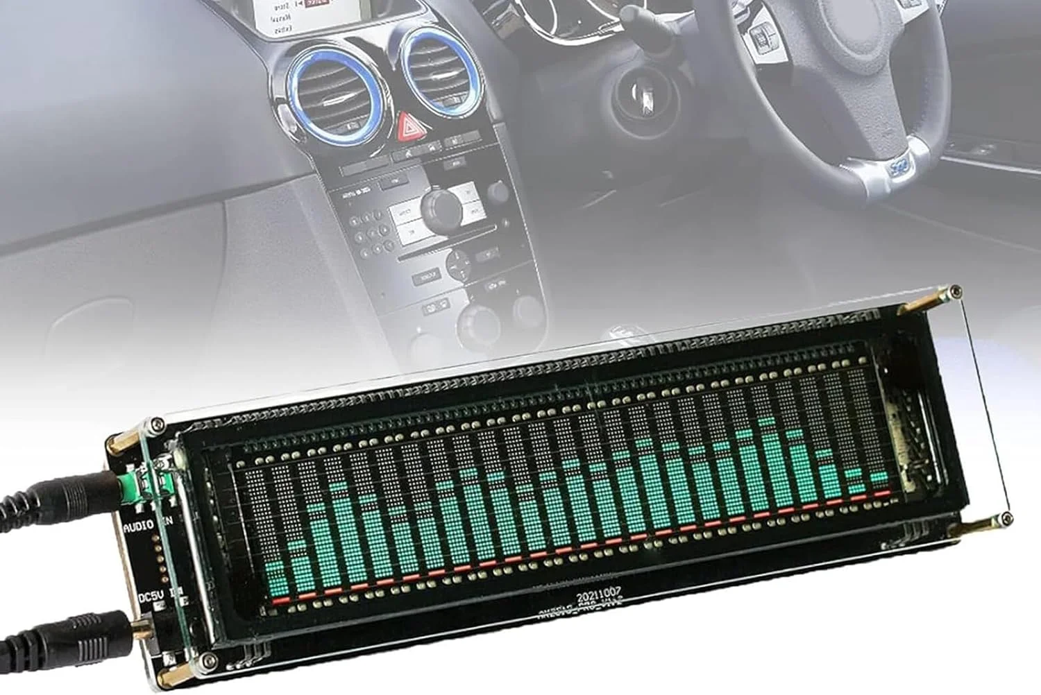 نشانگر طیف موسیقی، آنالایزر طیف صوتی موسیقی با 8 جلوه نمایش طیف، کنترل همگام سازی دو کاناله و روشنایی قابل تنظیم، برای هدیه، کامپیوتر، استودیوی موسیقی