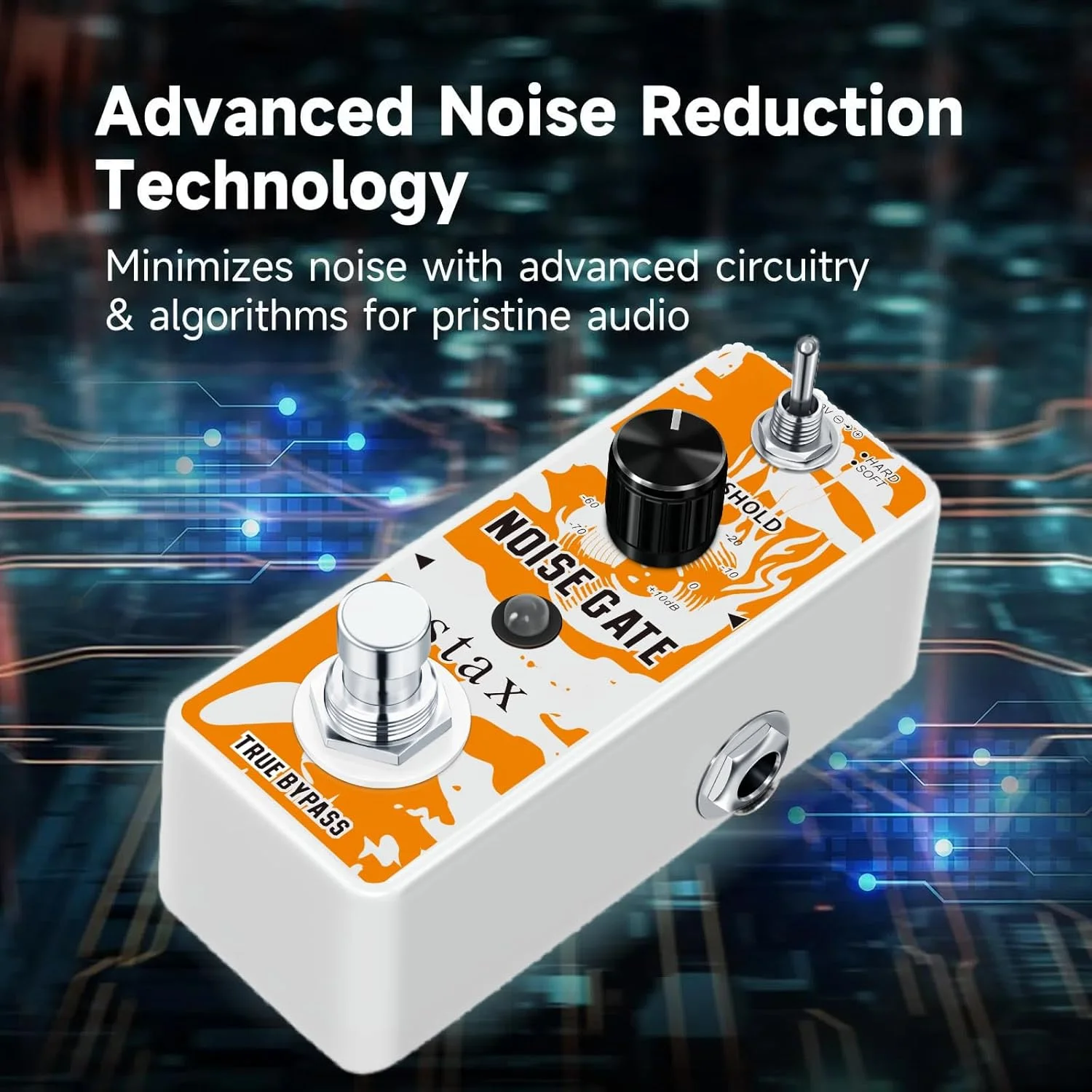پدال نویز گیت Stax، حذف کننده نویز، پدال گیتار با 2 حالت برای گیتار الکتریک و بیس، بایپس واقعی. پدال نویز گیت Stax، حذف کننده نویز، پدال گیتار با 2 حالت برای گیتار الکتریک و بیس، بایپس واقعی.