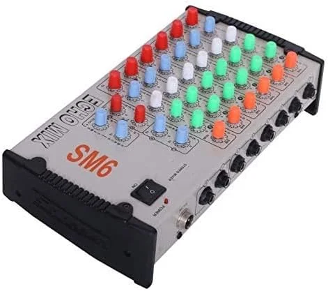 میکسر صوتی 6 کاناله استریو اکو SM-6 با ورودی های TRS/جک