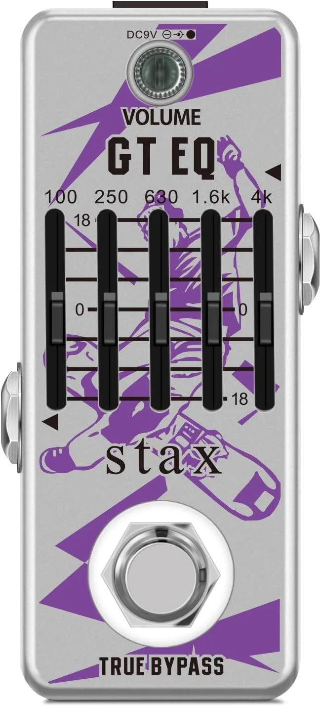 پدال افکت اکولایزر 5 باندی گیتار Stax، فرکانس های مرکزی: 100Hz، 250Hz، 630Hz، 1.6kHz، 4kHz
