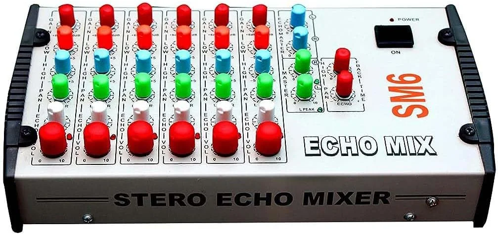 میکسر صوتی 6 کاناله استریو اکو SM-6 با ورودی های TRS/جک