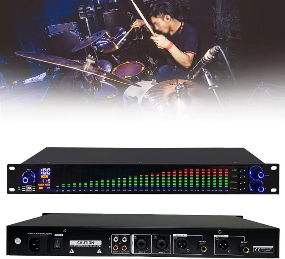 اکولایزر صوتی دو طیفی، پردازنده دیجیتال افکت صوتی 31 باندی DSP اکولایزر استیج KTV صدا (777s)