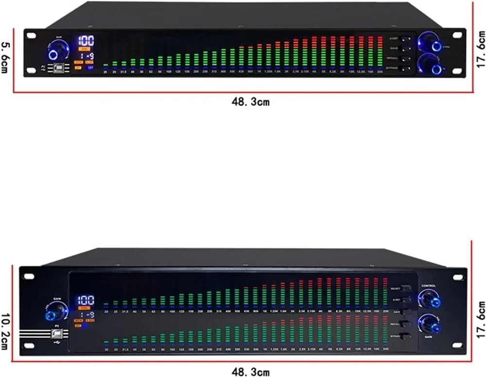اکولایزر صوتی دو طیفی، پردازنده دیجیتال افکت صوتی 31 باندی DSP اکولایزر استیج KTV صدا (777s)