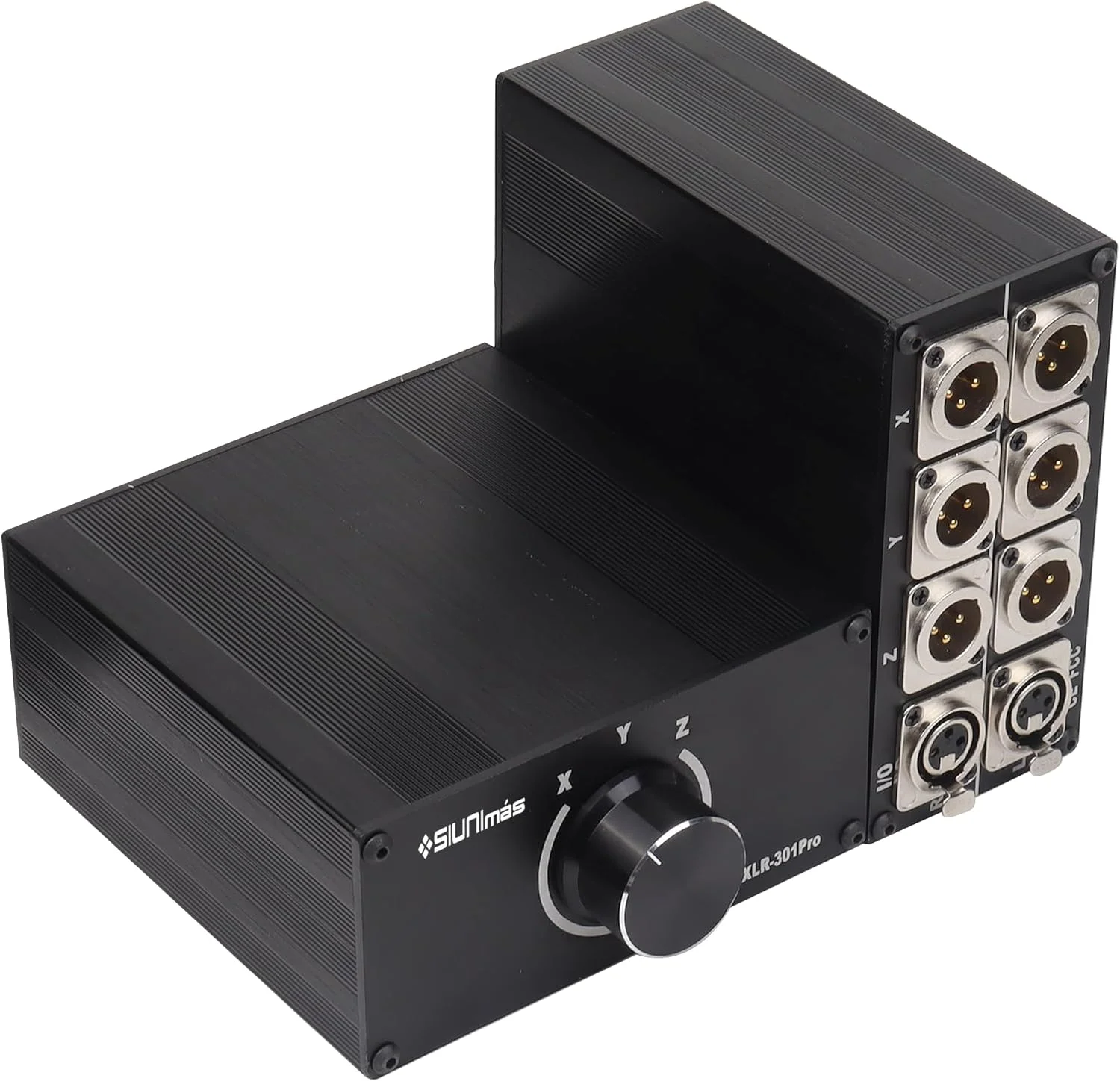 جعبه سوئیچینگ انتخابگر 3 کانال XLR پرو 3 پین، قابل تعویض 1 ورودی 3 خروجی / 3 ورودی 1 خروجی، انتخابگر صوتی استریو HiFi، مبدل صوتی بالانس، بدنه آلیاژ آلومینیوم با کیفیت، کانکتورهای XLR مسی خالص (MS-XLR-0103)