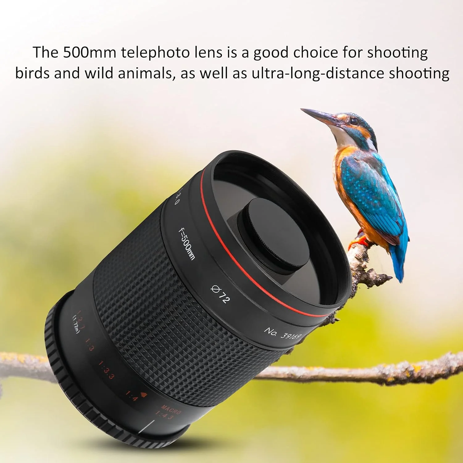 لنز آینه ای سوپر تله فوتو 500 میلی متری F8 برای مانت AI برای Nikon D850 D810 D800 D780 D750 D500 D7500 D7200 D5600 و غیره