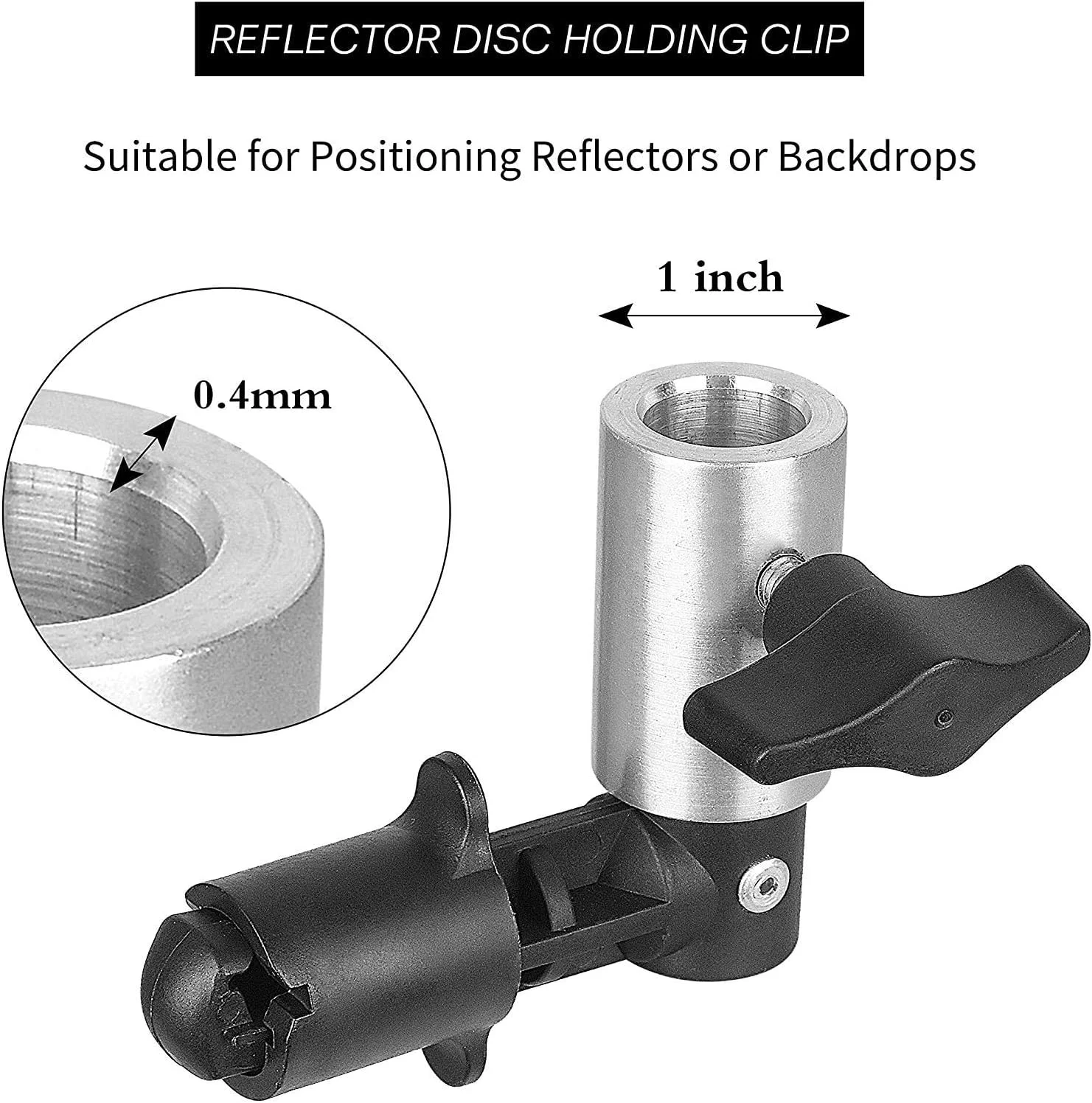 گیره نگهدارنده پس زمینه و دیسک بازتابنده قابل حمل SHOPEE، گیره نگهدارنده بازتابنده نور، قابل نصب روی سه پایه پایه نور، برای استودیو عکس و فیلم (بسته 1 عددی)