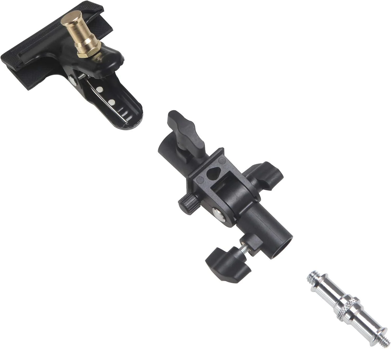 نگهدارنده رفلکتور استودیویی WELLMAKING با قابلیت چرخش 180 درجه، گیره فلزی سه پایه سنگین با آداپتور پیچ 1/4 و 3/8 اینچ برای پس زمینه صفحه نمایش استودیویی، چتر و پایه نور