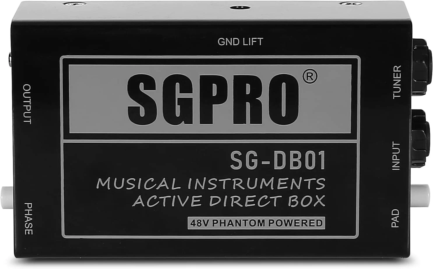 جعبه DI فعال برای ضبط سیگنال سازهای موسیقی مانند گیتار، گیتار باس و کیبورد، اجرای زنده یا استودیو، 1/4 اینچ به XLR، گراند لیفت، تغذیه فانتوم 48 ولت، واحد فشرده