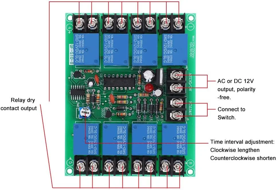 برد توالی زمانی برق، ماژول کنترلر ترتیبی قابل تنظیم برای تجهیزات صوتی استیج و کارائوکه