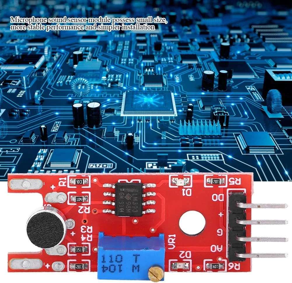 ماژول حسگر صدا 5 عددی، ماژول حسگر صدا میکروفون، فرستنده میکروفون، آی سی تقویت کننده میکروفون فوق العاده کوچک حرفه ای KY-038