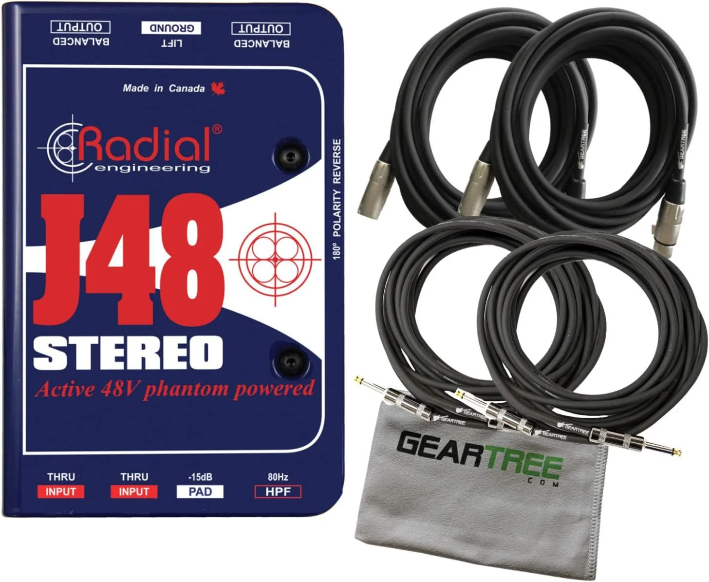 دایرکت باکس استریو اکتیو Radial J48، استریو برای گیتار و بیس، هدروم اضافی و های-پس