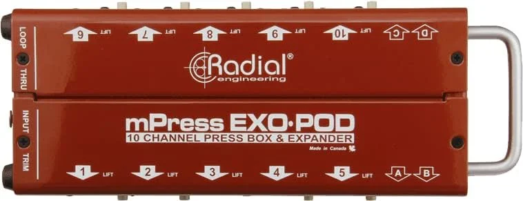 جعبه تقسیم پسیو مهندسی رادیال Kosiy Radial Engineering EXO-POD با 14 خروجی ایزوله ترانسفورماتور