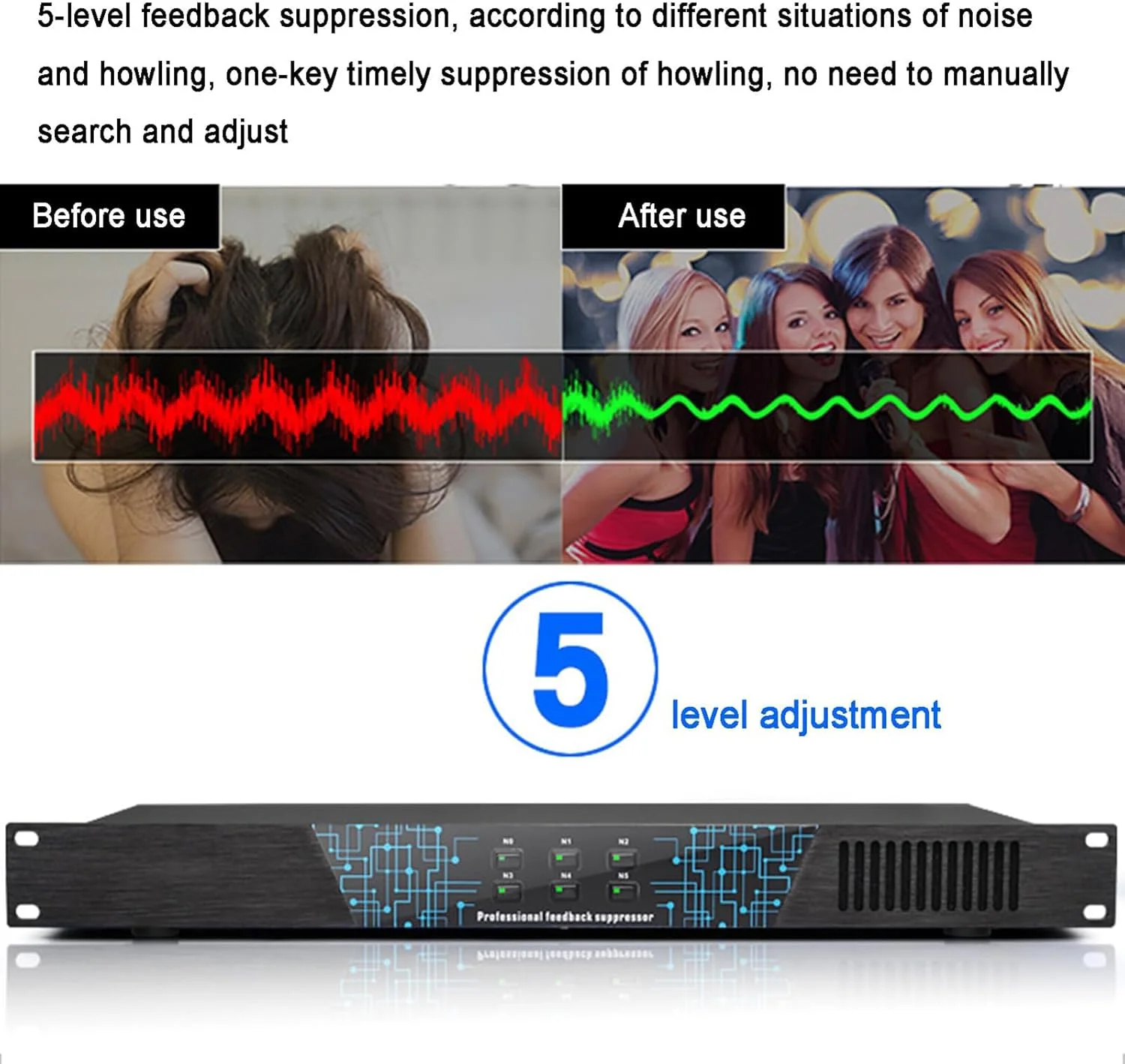 حذف کننده حرفه ای فیدبک، شیفتر فرکانس فیدبک 4 ورودی 4 خروجی، اکولایزر پارامتریک 5 سطحی، افکتور میکروفون Ktv، فناوری کنفرانس اتوماتیک ممیز شناور، برای کنفرانس حذف کننده حرفه ای فیدبک، شیفتر فرکانس فیدبک 4 ورودی 4 خروجی، اکولایزر پارامتریک 5 سطحی، افکتور میکروفون Ktv، فناوری کنفرانس اتوماتیک ممیز شناور، برای کنفرانس