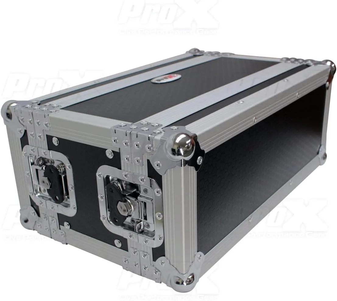 رک افکت 4 یونیت ProX مناسب تجهیزات اجرای زنده با عمق 7 اینچ و دستگیره - ساخته شده از تخته سه لایه 3/8 اینچی با روکش محافظ