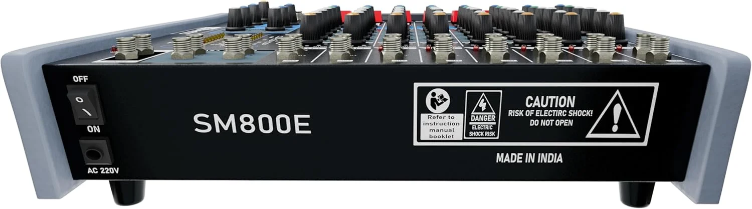 میکسر صوتی حرفه ای 8 کاناله DaBeatz SM800E، میکسر صدای استریو اکو DJ برای مهمانی ها، جلوه های استیج، عروسی ها، کارائوکه و ضبط استودیویی با خروجی چشمگیر