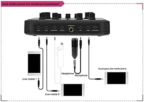 کارت صدای میکسر حرفه ای YXHYQ با افکت های چندگانه موسیقی و تنظیمات زیر و بم صدا، دارای پردازنده DSP