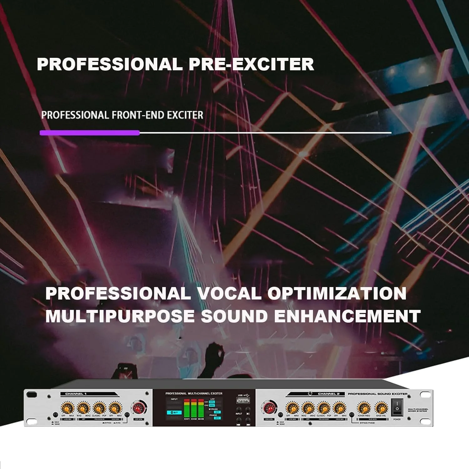 پردازشگر دیجیتال Ktv، تقویت کننده حرفه ای سطح بالا، پردازش صوتی مستقل، میکروفون چند کاناله