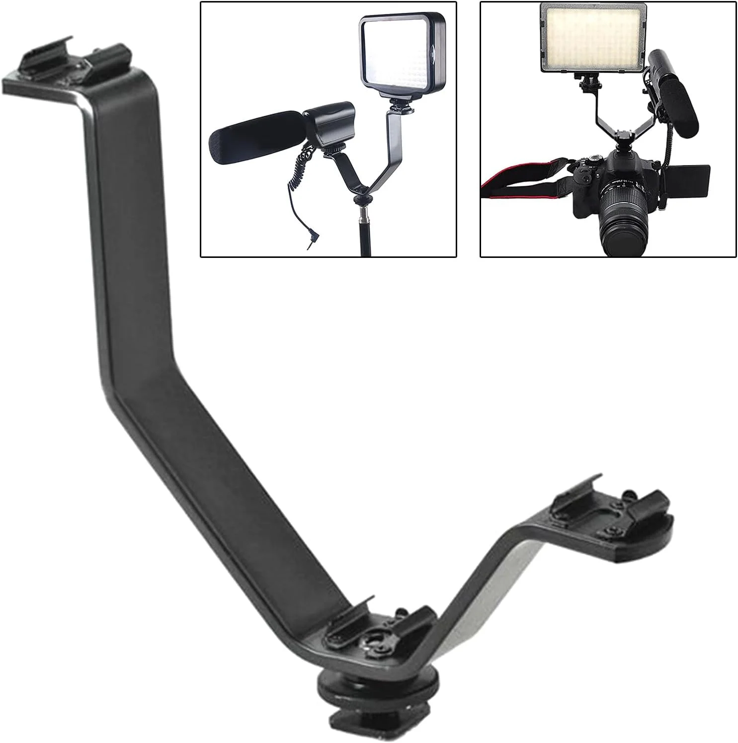 پایه فلاش فلزی نوع V، براکت های انعطاف پذیر نوع V برای بهبود نورپردازی عکاسی پرتره و محصول، آداپتور نصب