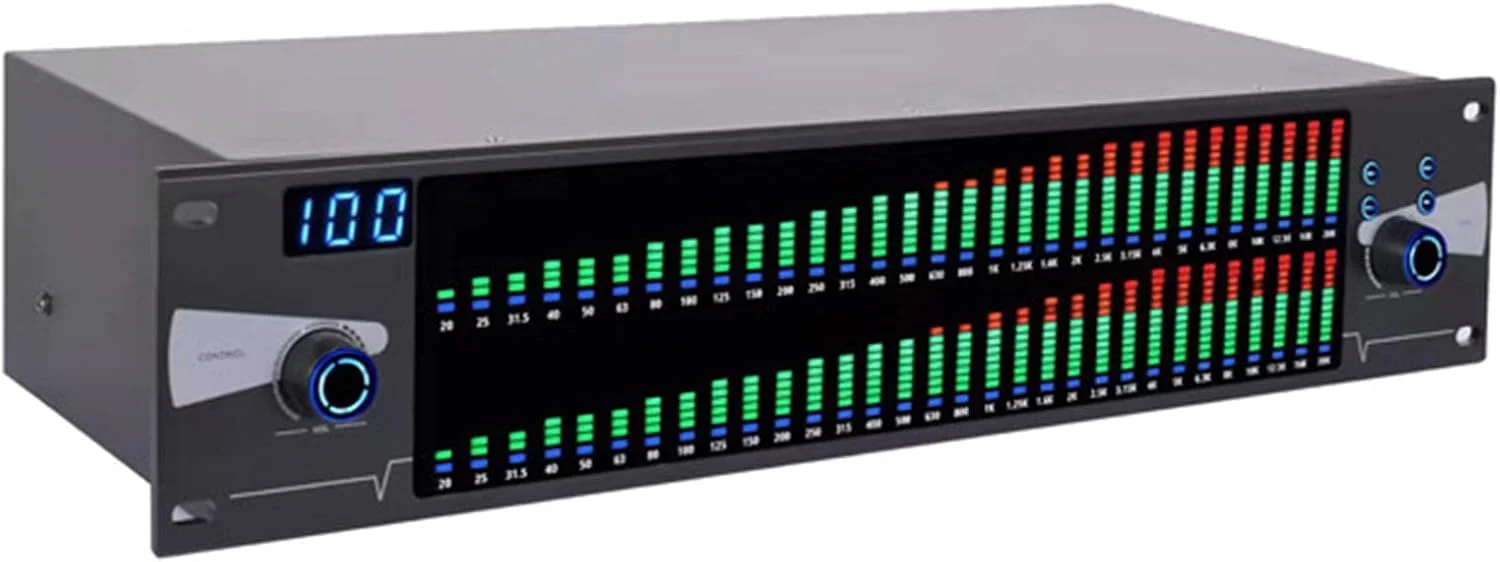 اکولایزر گرافیکی حرفه ای، اکولایزر دیجیتال صوتی با قابلیت کاهش نویز، نمایشگر طیف دوگانه 31 باندی، با قابلیت تنظیم 10 نتیجه از پیش تعیین شده، برای اجرای صحنه KTV