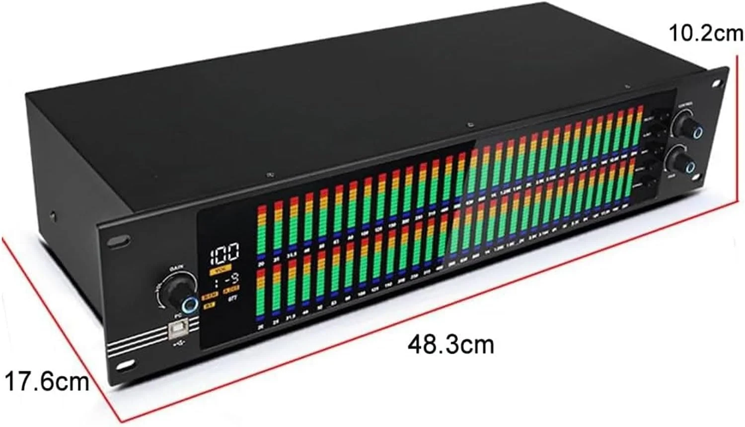 اکولایزر گرافیکی حرفه ای 31 باندی، اکولایزر گرافیکی 2 کاناله، 10 حالت از پیش تنظیم شده، کاهش نویز خودکار، اکولایزر صوتی نمایشگر نور LED برای استودیوی ضبط