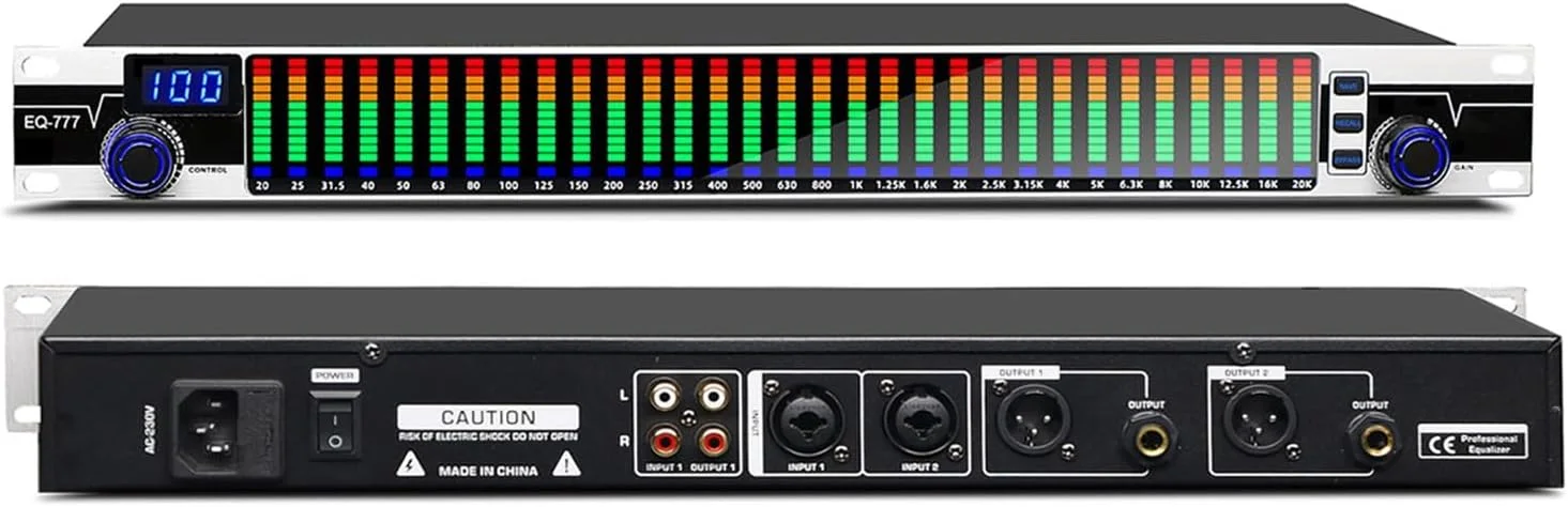 پردازشگر سیگنال صوتی استریو 31 باندی EQ، نمایشگر LCD با کیفیت بالا، آنالوگ سطح اکولایزر حرفه ای، پردازنده دیجیتال کاهش نویز هوشمند